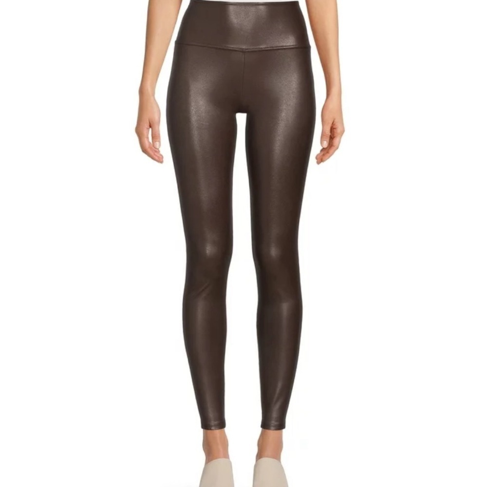 EUC: Time and tru, brown faux leather leggings
